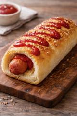 1 stk pølsehorn med grønt