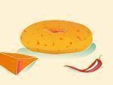Plain bagel med chilli cheddar ost